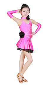 lycra niños con diamantes de imitación / rendimiento flor baile latino vestir más colores