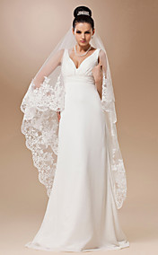 One-tier Tulle With Applique Waltz Length Wedding Veil