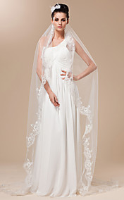 One-tier Tulle Chapel Length Wedding Veil