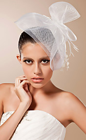 Tulle With Beading/ Feather Wedding Bridal Veil/ Headpiece
