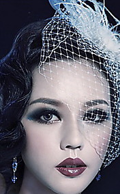 Gorgeous Tulle With Feather Bridal Headpiece