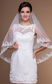 Beautiful One-tier Elbow Wedding Veils With Lace Applique Edge (More Colors)