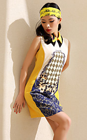 TS Contrast Color Print ärmelloses Kleid