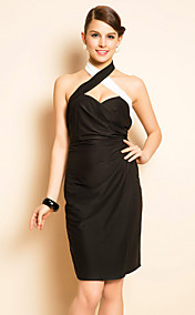 TS Contrast Color Halter Verzameld Jurk