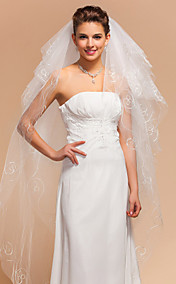 Six-tier Waltz Wedding Veils With Cut Edge