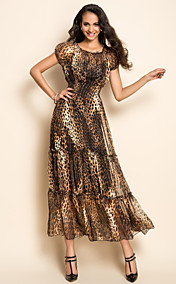 ts luipaard print midi jurk