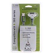  2-in-1 Rechargeable USB Cable for Xbox 360 Wireless Controller