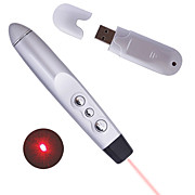  USB RF Wireless Presenter with Laser Pointer - Silver (2*LR1)