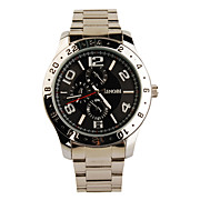  Black Tone Stainless Steel Round Shape Quartz Watch For Men