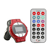  1.0" LCD Rolexes Shaped Car MP3 Player FM Transmitter - Red (TF/USB)