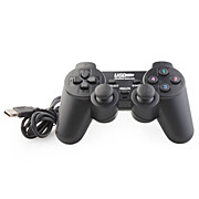  USB 2.0 Wired Double-Shock 2 Gaming Controller for PC (Black)