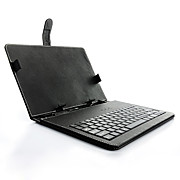  Leather Case with Keyboard for 10" Android Tablets (Black)