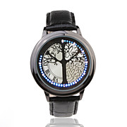  Leather Band Touch Screen Blue and White LED Wrist Watch