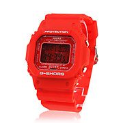  Waterproof Sporty Single Movement Digital Stop Watch with Night Light - Red