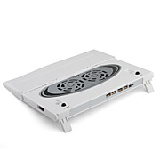  USB 2.0 Foldable Laptop Cooling Pad with 4-Port Hub (White)