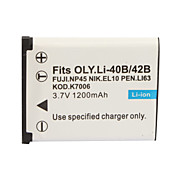  1200mah 3.7v appareil photo numérique batterie li-40b/li-42b pour Olympus FE-5500 et plus
