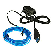  EL Wire with USB Power Supply(Blue, 3m x 2.3mm)