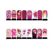  12pcs Nail Foil Art Armour Wraps Patch Stickers-Pink Series