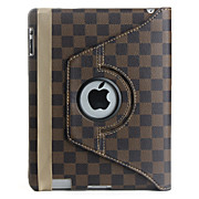  360 degrés motif de la grille tournante en cuir PU cas pour iPad 2