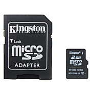  2Go Kingston carte mémoire microSD et microSD adaptateur