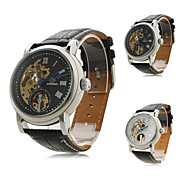  Men's PU Analog Mechanical Wrist Watch 9352M (Black)