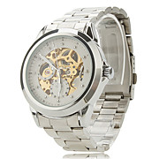  Men's Alloy Analog Mechanical Wrist Watch 9262 (Silver)