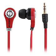  Flat Cable Style In-Ear Microphone Earphones (Red)