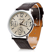  Unisex's Thin Waterproof PU Analog Quartz Wrist Watch gz0009012 (Black)