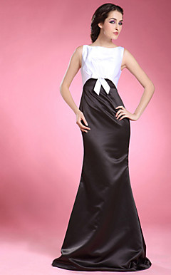 Trumpet/ Mermaid Bateau Floor-length Satin Mother of the Bride Dress