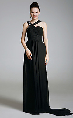 Chiffon Sheath/ Column Sweep/Brush Train Evening Dress inspired by Sex and the City