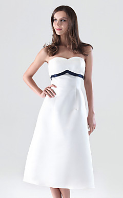 ODETTA - Robe pour Mariage et de Demoiselle d'Honneur Satin