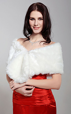 Faux Fur Special Occasion Shawl