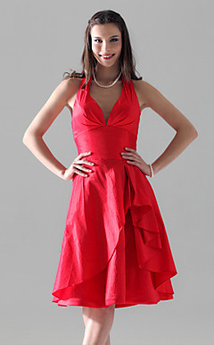 TONIA - Vestido de Fiesta de boda o de Dama de honor de Tafetán
