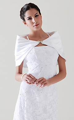Satin With Rhinestone Clasp Bridal Wedding/ Special Occasion Shawl