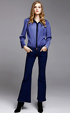 ts Slim Fit calça jeans larga flair