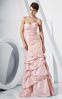 Trumpet/Mermaid Strapless Floor-length Taffeta Evening Dress