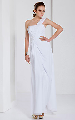 Sheath/Column One Shoulder Floor-length Chiffon Evening Dress