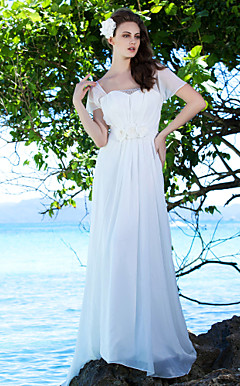 bainha / coluna de trem tribunal vestido de noiva chiffon
