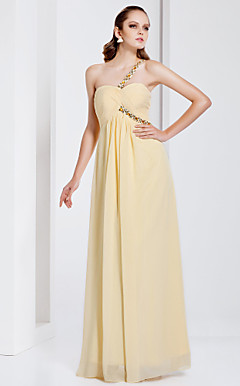 Sheath/Column One Shoulder Floor-length Chiffon  Evening Dress