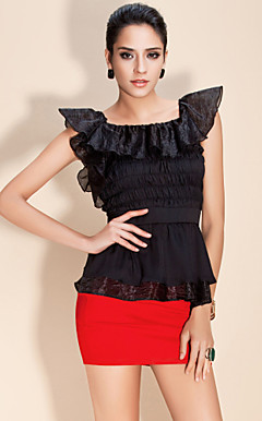 ts ruffle lótus superior colete estilo
