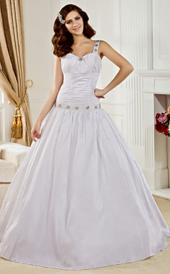 robe de bal v-cou tribunal train robe de mariée en taffetas