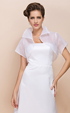Tulle Short Sleeve Wedding Jacket / Wrap (More Colors)