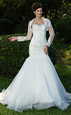 LOLA - kjole til Bryllupskjole i Organza og Lace med wrap