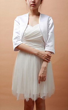 3/4-Length Sleeve Satin Special Occasion Jacket/Wedding Wrap(More Colors)