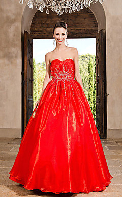Ball Gown Sweetheart Floor-length Organza Evening Dress