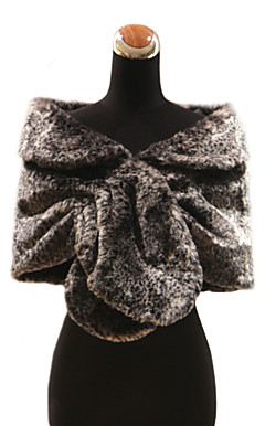 Gorgeous Faux Rabbit Fur Special Occasion Shawl