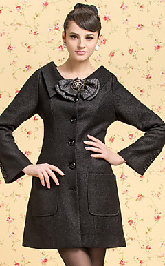 TS VINTAGE Bateau Neck Bow Tweed Coat