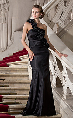 Trumpet/Mermaid One Shoulder Floor-length Stretch Satin Evening Dress