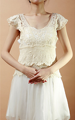 Pretty Short Sleeve Cotton Casual/Party Jacket/Wrap