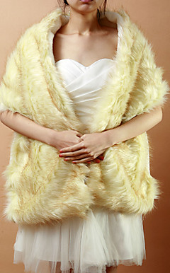 Gorgeous Long Faux Fur Evening/Wedding Shawl